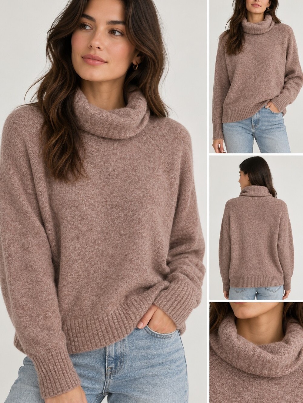 Babaton Women’s Merino Wool Yak Turtleneck Sweater M